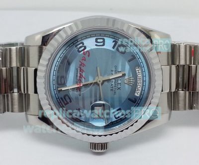 Rolex Day Date Replica Ice Blue Arabic Dial Watch 36MM